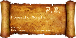 Popeszku Mónika névjegykártya